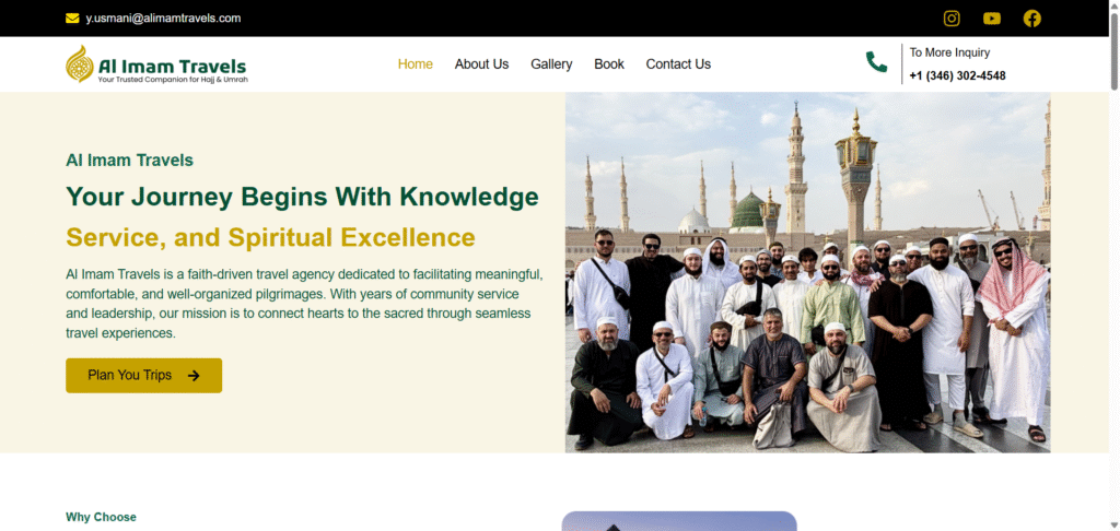 Haj and Umrah Traveling Website