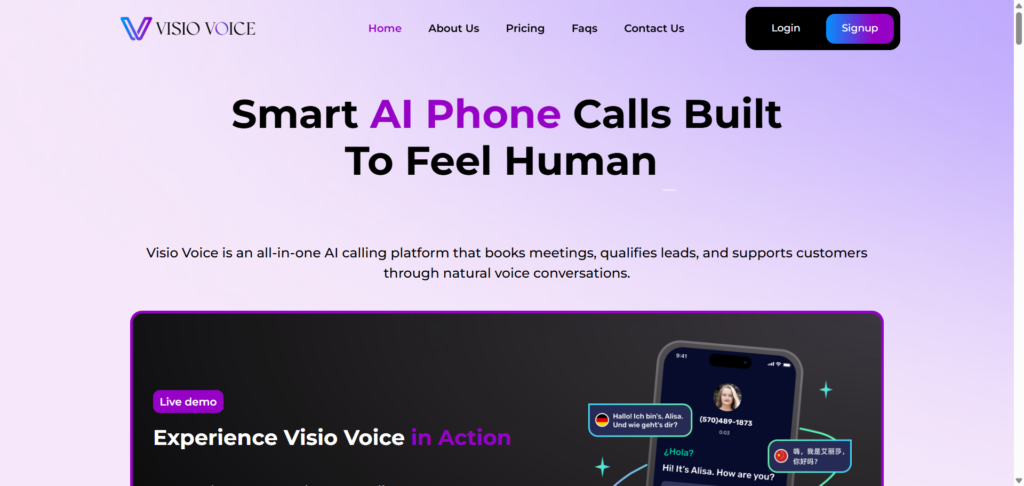 WordPress Website Development for AI Voice Automation Platform | VisioVoice